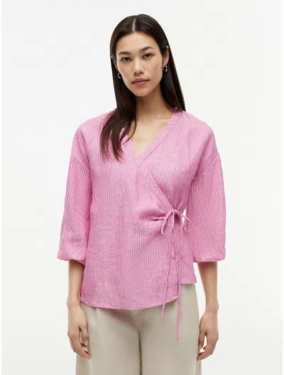 Tommy Hilfiger Relaxed Fit Linen Side In Pink