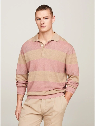 Tommy Hilfiger Relaxed Fit Linen In Terra Pink/beige