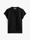 Tommy Hilfiger Relaxed Fit Linen Top In Black