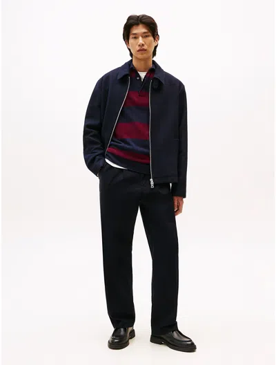 Tommy Hilfiger Relaxed Fit Pleated Trouser In Black