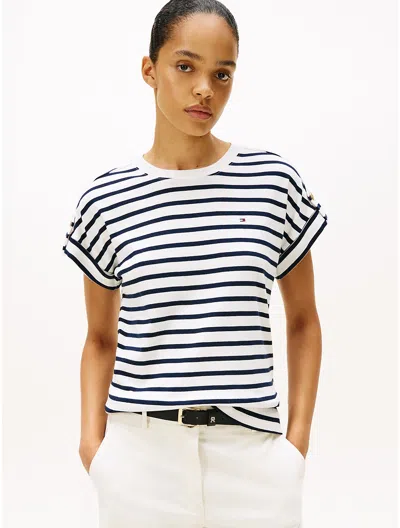 Tommy Hilfiger Relaxed Fit Roll In White