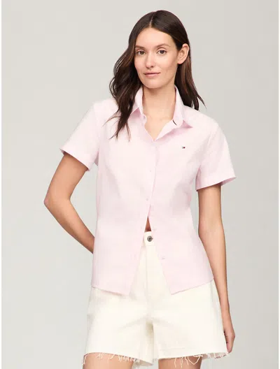 Tommy Hilfiger Relaxed Fit Solid Oxford Shirt In Cradle Pink