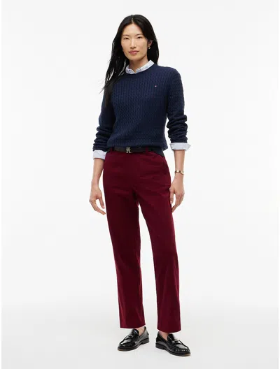 Tommy Hilfiger Relaxed Fit Stretch Chino In Burgundy