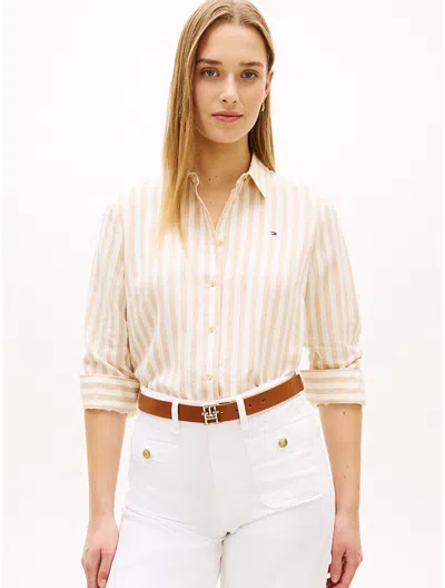 Tommy Hilfiger Relaxed Fit Stripe Linen In Multi