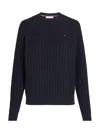 TOMMY HILFIGER RELAXED-FIT SWEATER IN WOVEN KNIT
