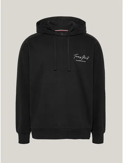 Tommy Hilfiger Relaxed Fit Tj Signature Hoodie In Black