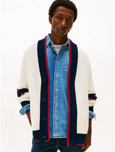 Tommy Hilfiger Relaxed Fit Varsity Cardigan In Multi