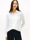 Tommy Hilfiger Relaxed Foulard Print Crepe Shirt In White