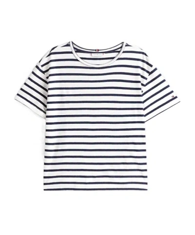 Tommy Hilfiger Relaxed Linen Blend Crew Neck T-shirt In White