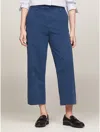 Tommy Hilfiger Relaxed Straight Fit Cropped Chino In Fossil Blue