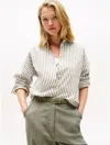 Tommy Hilfiger Relaxed Stripe Poplin Shirt In Green