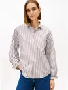 Tommy Hilfiger Relaxed Stripe Poplin Shirt In White