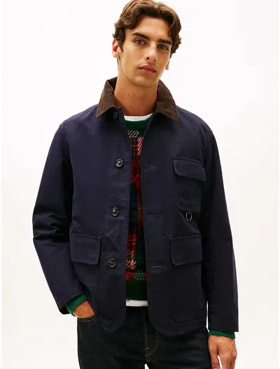 Tommy Hilfiger Relaxed Waxed Barn Jacket In Blue