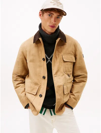 Tommy Hilfiger Relaxed Waxed Barn Jacket In Brown