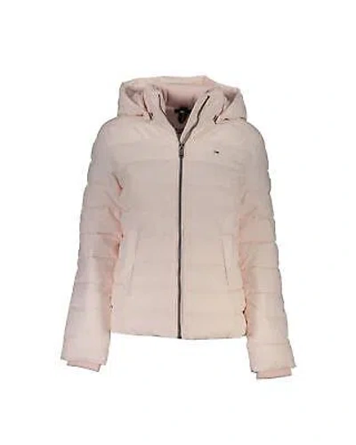 Pre-owned Tommy Hilfiger Removable Hood Long Sleeve Jacket With Logo And Zip - Outerwear In Pink