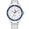 Tommy Hilfiger Remy White Dial Watch Silver In White