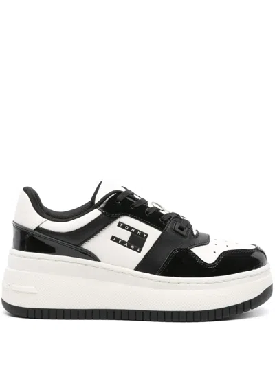 Tommy Hilfiger Retro Basket Leather Sneakers In White