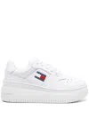 Tommy Hilfiger Retro Basket Leather Sneakers In White