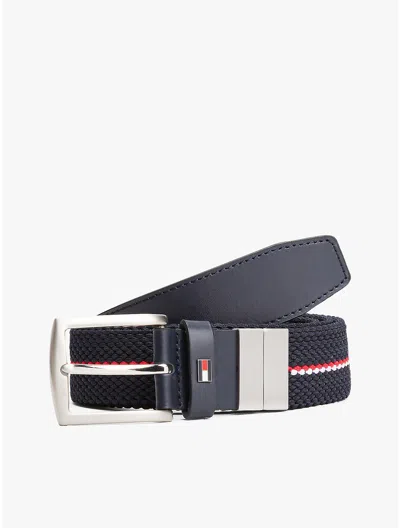 Tommy Hilfiger Reversible Stretch Belt In Space Blue