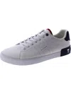 Tommy Hilfiger Rezmon Mens Faux Leather Lace Up Casual And Fashion Sneakers In White