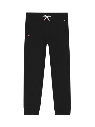 Tommy Hilfiger Rib Insert Organic Cotton Joggers In Black