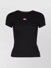 Tommy Hilfiger Ribbed Crew Neck T-shirt Badge In Black
