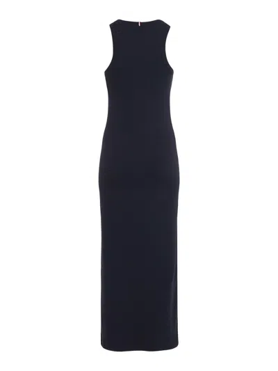 Tommy Hilfiger Ribbed Midi Bodycon Dress In Desert Sky