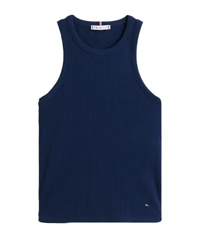 Tommy Hilfiger Ribbed Slim Tank Top In Blue