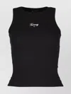 Tommy Hilfiger Ribbed Texture Sleeveless Top In Black