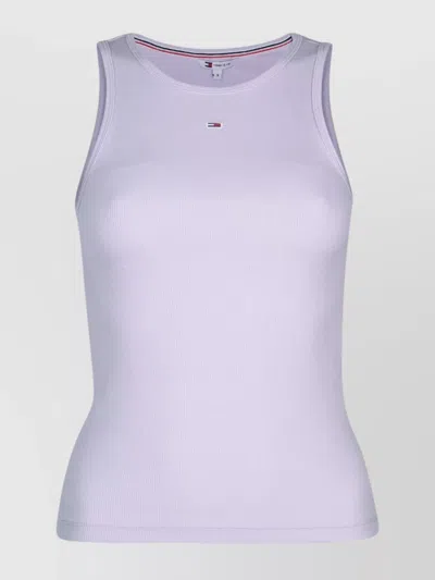Tommy Hilfiger Ribbed Texture Sleeveless Top In White