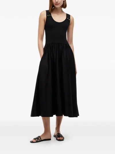 Tommy Hilfiger Ribbed-knit Midi Dress In Black