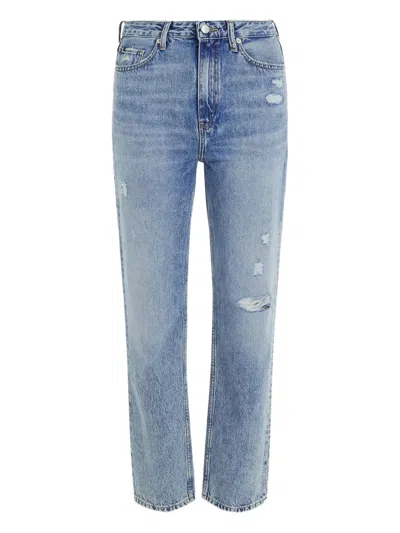 TOMMY HILFIGER RIPPED-DETAIL JEANS