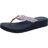 Tommy Hilfiger Roahna Womens Logo Wedge Thong Sandals In Multi
