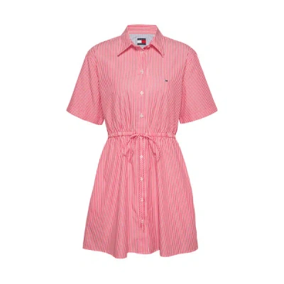 Tommy Hilfiger Robe Chemise À Rayures In Pink