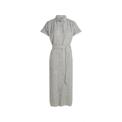 Tommy Hilfiger Robe Chemise En Lin In Gray