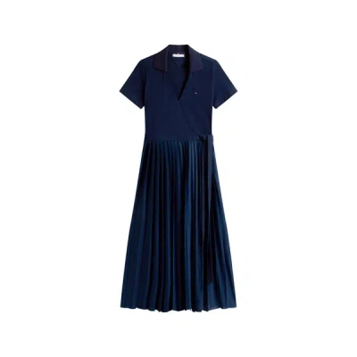 Tommy Hilfiger Robe Plissée In Blue