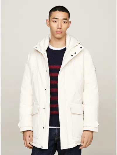 Tommy Hilfiger Rockie Hooded Down Parka In Ivory