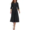 Tommy Hilfiger Roll Tab Sleeve Midi Dress In Sky Capt