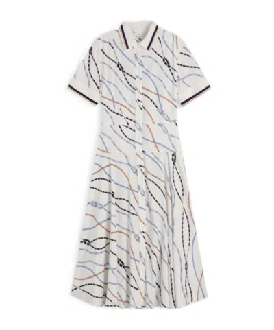 Tommy Hilfiger Rope Print Twill Midi Shirt Dress In Neutral