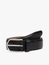 Tommy Hilfiger Round Buckle Leather Belt In Black