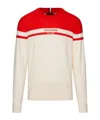 Tommy Hilfiger Round Collar Long Sleeve Sweater In Nude