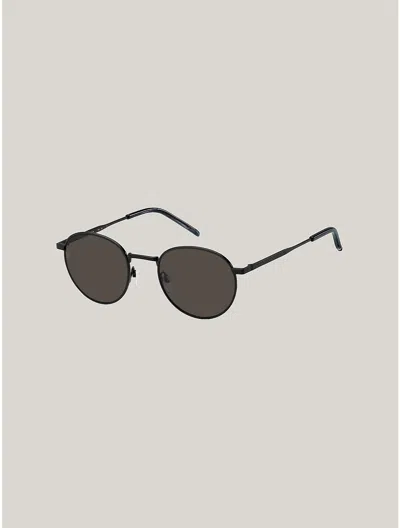 Tommy Hilfiger Round Frame Sunglasses In Matte Black