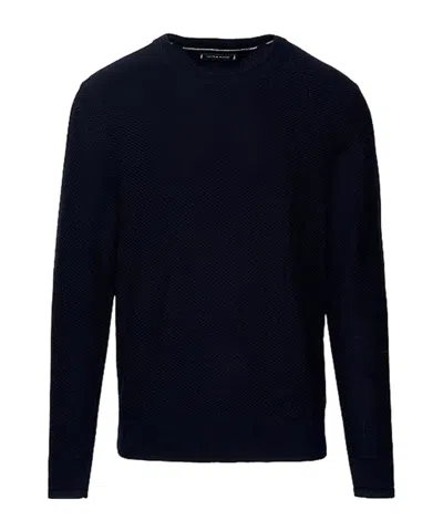 Tommy Hilfiger Round-neck Long-sleeved Sweater In Black