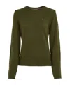 Tommy Hilfiger Round Neck Long-sleeved Sweater In Green