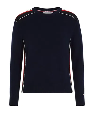 Tommy Hilfiger Round Neck Woolen Sweater In Black