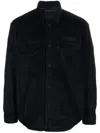 Tommy Hilfiger Rubberised-logo Corduroy Overshirt In Blue
