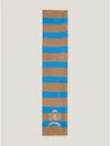 Tommy Hilfiger Rugby Stripe Crest Scarf In Sandy Beige/cerulean Aqua