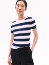 Tommy Hilfiger Rugby Stripe Crewneck T In Navy