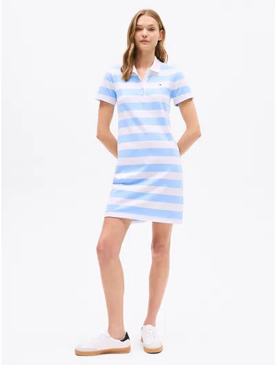 Tommy Hilfiger Rugby Stripe Polo Dress In Vessel Blue