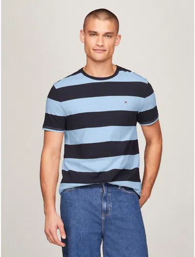 Tommy Hilfiger Rugby Stripe T In Romantic Blue/navy